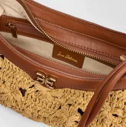 LAYLA FLORAL RAFFIA SHOULDER BAG
